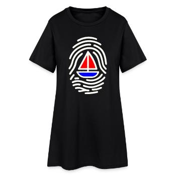 Conception de voilier à empreintes digitales - Robe T-shirt Femme - noir - Devant
