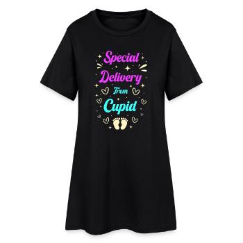 Werdende Eltern Valentinstag Gender Reveal - Frauen T-Shirt-Kleid - Schwarz - Vorne