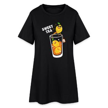 Chai Tee Thé sucré - Robe T-shirt Femme - noir - Devant