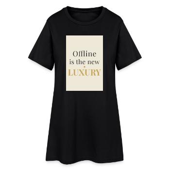 Offline is the New Luxury – Minimal Design - Frauen T-Shirt-Kleid - Schwarz - Vorne