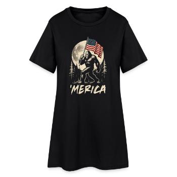 Bigfoot américain Moon Drôle Bigfoot pour hommes z - Robe T-shirt Femme - noir - Devant