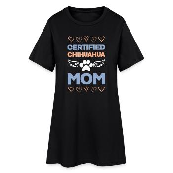 Chihuahua Mom Certified Wings - Women’s T-Shirt Dress - black - Front