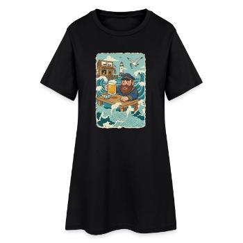 Last North Sea pub - Women’s T-Shirt Dress - black - Front