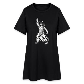 Dancing Jesus - Mème disco drôle - Robe T-shirt Femme - noir - Devant