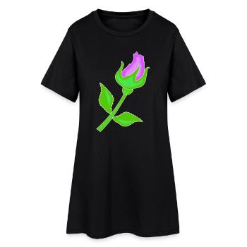 Rose dans une teinte violette - Robe T-shirt Femme - noir - Devant