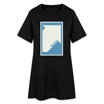 Direction Poster Blue – Modern Minimal - Women’s T-Shirt Dress - black - Front