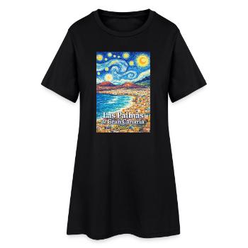 Las Palmas de Gran Canaria, Espagne - Robe T-shirt Femme - noir - Devant
