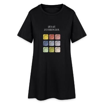 La vie, c’est de l’art - Robe T-shirt Femme - noir - Devant
