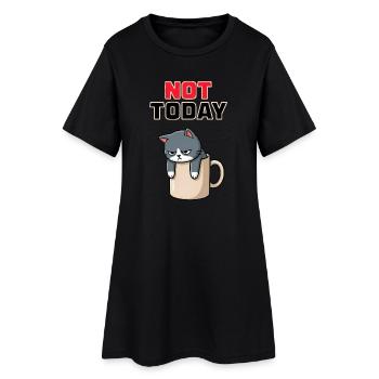 Chat Pas Aujourd’hui - Meme drôle de chat en colère - Robe T-shirt Femme - noir - Devant