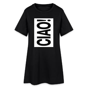 Ciao Typographie Design Minimaliste Vertical - Robe T-shirt Femme - noir - Devant