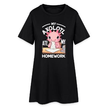 Mignon Axolotl Kawaii Amoureux des Axolotls - Robe T-shirt Femme - noir - Devant