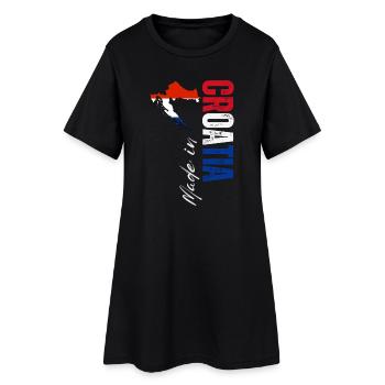 Fabriqué en Croatie, né en Croatie - Robe T-shirt Femme - noir - Devant