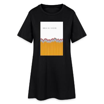 Break the Pattern Minimalist Statement Design - Frauen T-Shirt-Kleid - Schwarz - Vorne