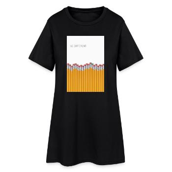 Be Different Minimalist Statement Design - Frauen T-Shirt-Kleid - Schwarz - Vorne