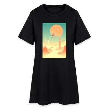 First Journeys Beyond Distant Horizons - Women’s T-Shirt Dress - black - Front