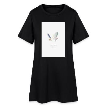 Veränderung beginnt leise Schmetterling Design - Frauen T-Shirt-Kleid - Schwarz - Vorne