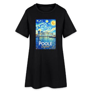 Port de style étoilé de Poole, Angleterre - Robe T-shirt Femme - noir - Devant