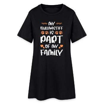Mon chien fait partie de la famille - Robe T-shirt Femme - noir - Devant