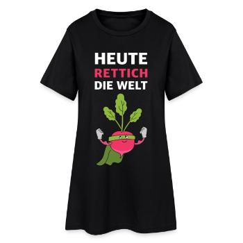 Rettich-Superheld gegen Chaos - Frauen T-Shirt-Kleid - Schwarz - Vorne