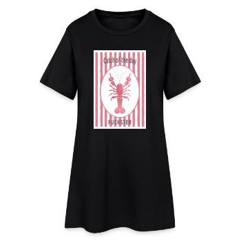 Fuckster Lobster lustiges Retro Shirt - Frauen T-Shirt-Kleid - Schwarz - Vorne