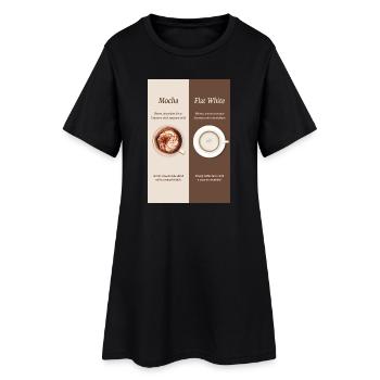 Affiche Moka vs café blanc plat - Robe T-shirt Femme - noir - Devant
