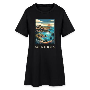 Menorca Cliffside Coast Poster Spain Travel Poster - Women’s T-Shirt Dress - black - Front