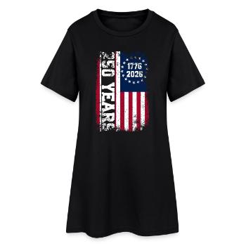 Style rouille du drapeau américain 1776–2026 - Robe T-shirt Femme - noir - Devant