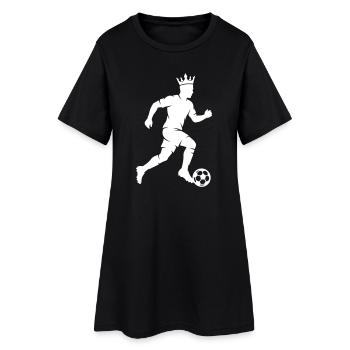 Fussballspieler Silhouette Krone - Frauen T-Shirt-Kleid - Schwarz - Vorne