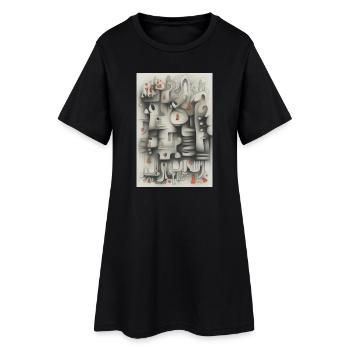 Ville abstraite grise avec accents orange - Robe T-shirt Femme - noir - Devant