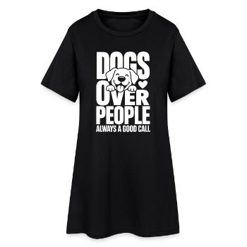 Citation drôle de chien sur les gens - Robe T-shirt Femme - noir - Devant