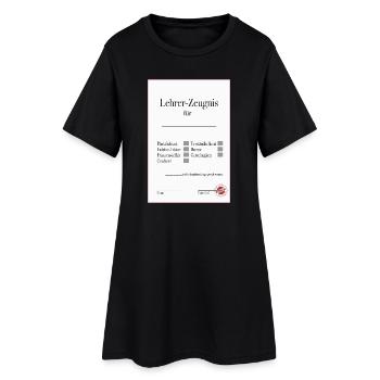 Lehrer Zeugnis Lustiges Abschiedsgeschenk - Frauen T-Shirt-Kleid - Schwarz - Vorne