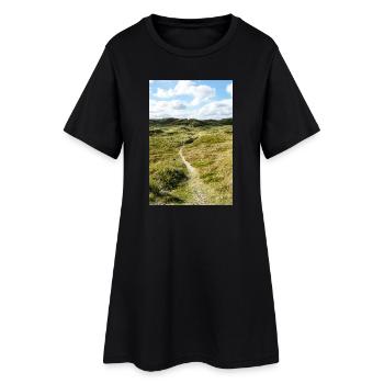 Sentier des Dunes à Søndervig, Danemark - Robe T-shirt Femme - noir - Devant