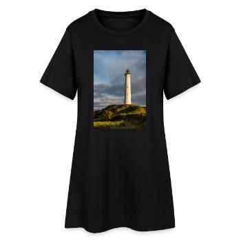 Phare de Lyngvig Fyr au Danemark - Robe T-shirt Femme - noir - Devant