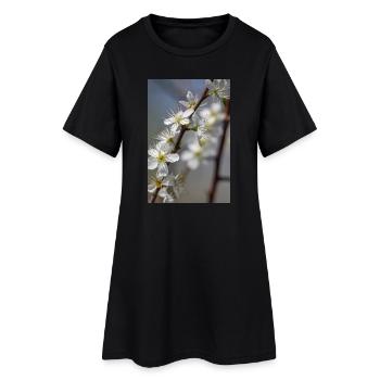 Des cerisiers blancs délicats au printemps - Robe T-shirt Femme - noir - Devant