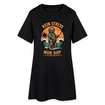  Faultiere SUP Paddleboard Board Stand Up paddel - Frauen T-Shirt-Kleid - Schwarz - Vorne