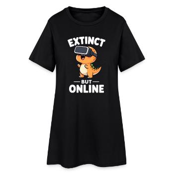 Dino T-Rex Gaming en réalité virtuelle - Robe T-shirt Femme - noir - Devant