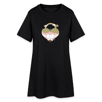 Paysage du cœur avec arc-en-ciel - Robe T-shirt Femme - noir - Devant