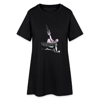 Kitesurfer - Frauen T-Shirt-Kleid - Schwarz - Vorne