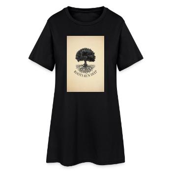 Roots Run Deep – Baum Poster Vintage - Frauen T-Shirt-Kleid - Schwarz - Vorne
