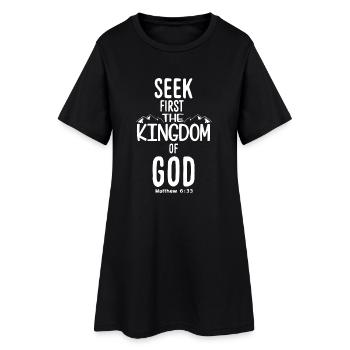 Cherchez d'abord le Royaume de Dieu - Matthieu 6:33 - Robe T-shirt Femme - noir - Devant