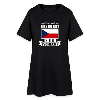 Sexy Tscheche - Frauen T-Shirt-Kleid - Schwarz - Vorne