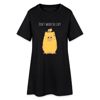 Wasserschwein Spruch dark - Frauen T-Shirt-Kleid - Schwarz - Vorne