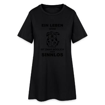 Leben ohne Hund - Frauen T-Shirt-Kleid - Schwarz - Vorne