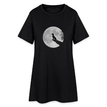 Vollmond Klippe Hund Welpe Puppy Werwolf heulen - Frauen T-Shirt-Kleid - Schwarz - Vorne