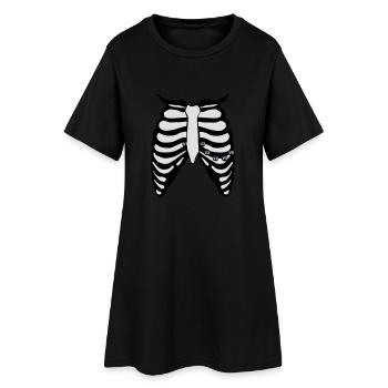 12 Kanal EKG - Frauen T-Shirt-Kleid - Schwarz - Vorne