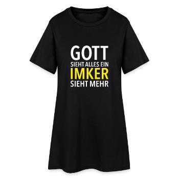 ´T-Shirt Geschenk - Imker Gott sieht alles - Frauen T-Shirt-Kleid - Schwarz - Vorne