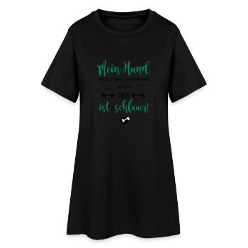 schlauer Hund - Frauen T-Shirt-Kleid - Schwarz - Vorne