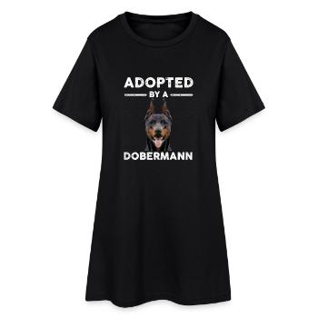Dobermann Tshirt | Adopted Men Women - Women’s T-Shirt Dress - black - Front