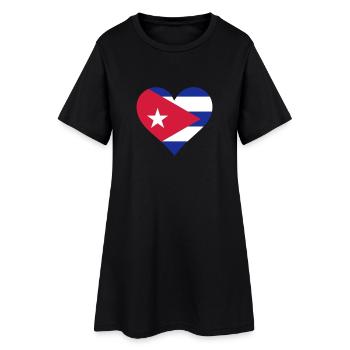 Un coeur pour Cuba - Robe T-shirt Femme - noir - Devant