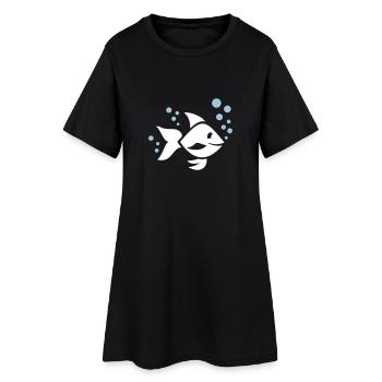 Poisson - Robe T-shirt Femme - noir - Devant